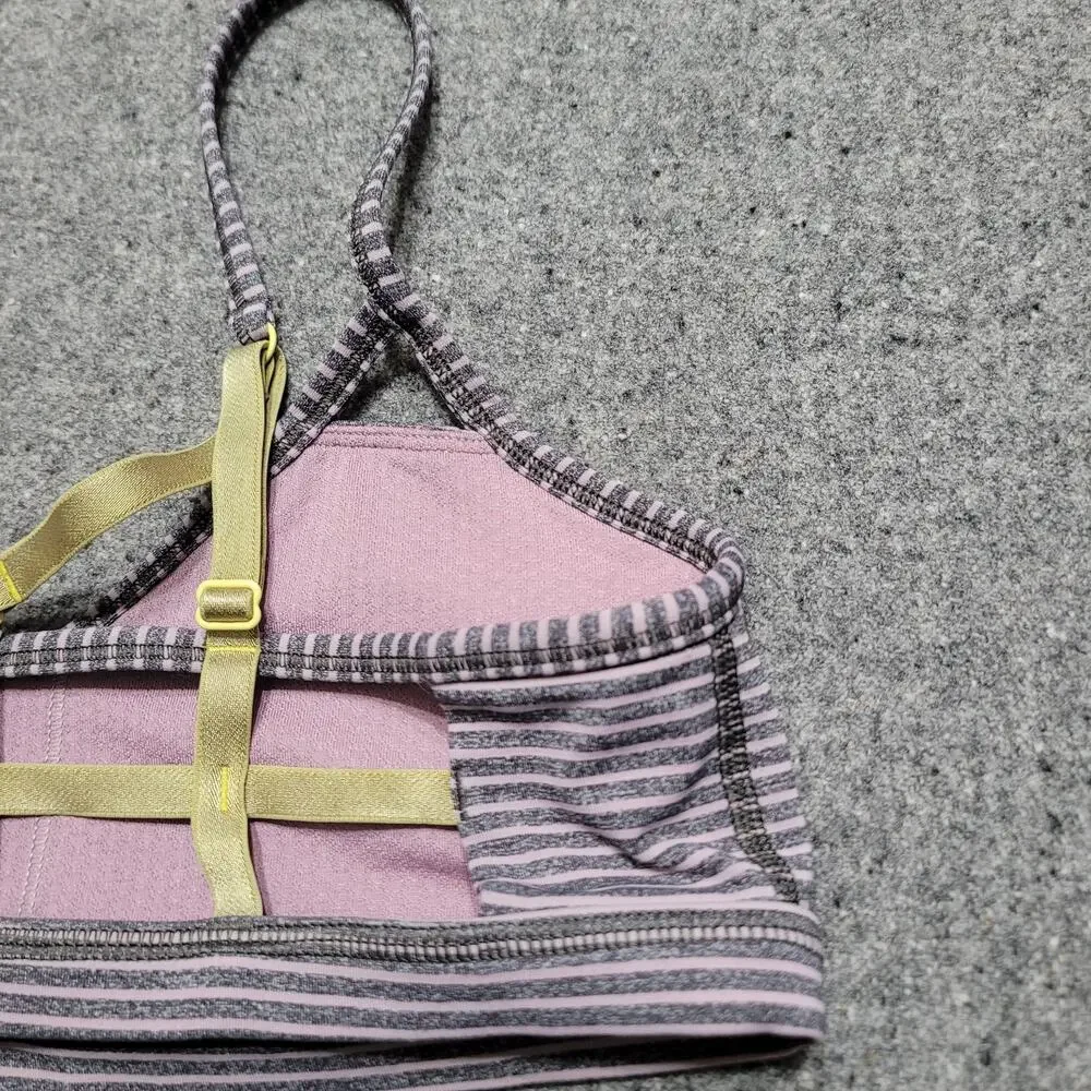 Lululemon Bra Women 4 XXS 2XS Hyper Stripe Seek The Heat Bralette Yoga Athletica